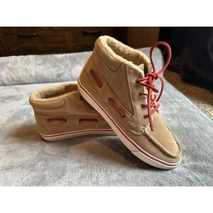 Sperry Top-Sider Women's Size 8.5M Suede Leather Ankle Boots Red Laces